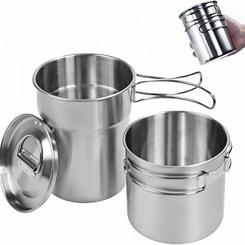 Camping Cooking Backpack - Tazas plegables para acampar, ollas para