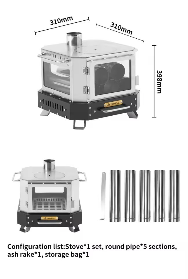 Camping Cooking Wood Stove - Estufa de Leña Portátil HOMFUL, Equipo