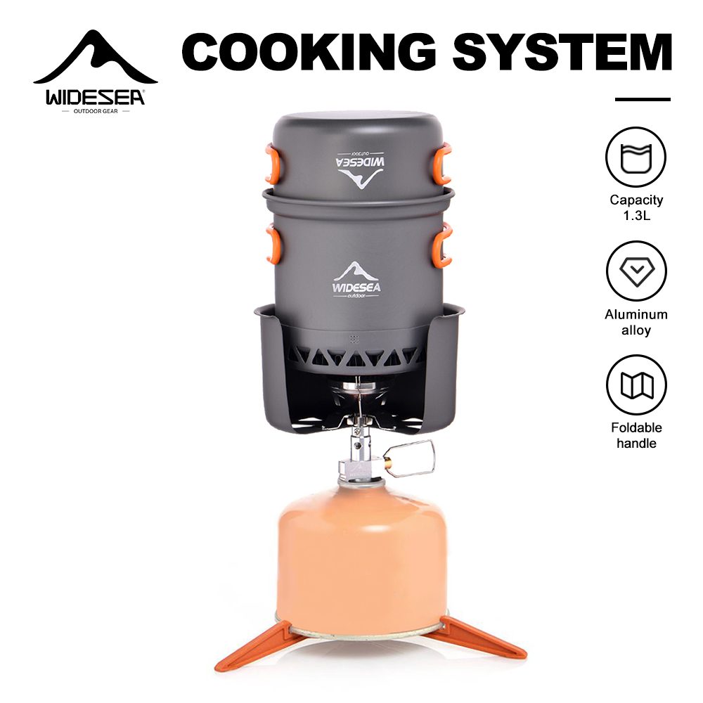 Camping Cooking One Pot - Widesea-Juego de estufa de Camping portátil,