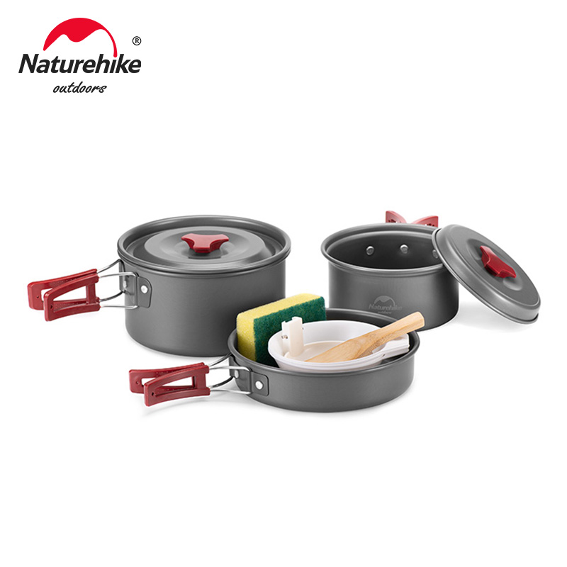 Camping Cooking Bundle - Naturehike-Olla ultraligera para acampar, utensilios de
