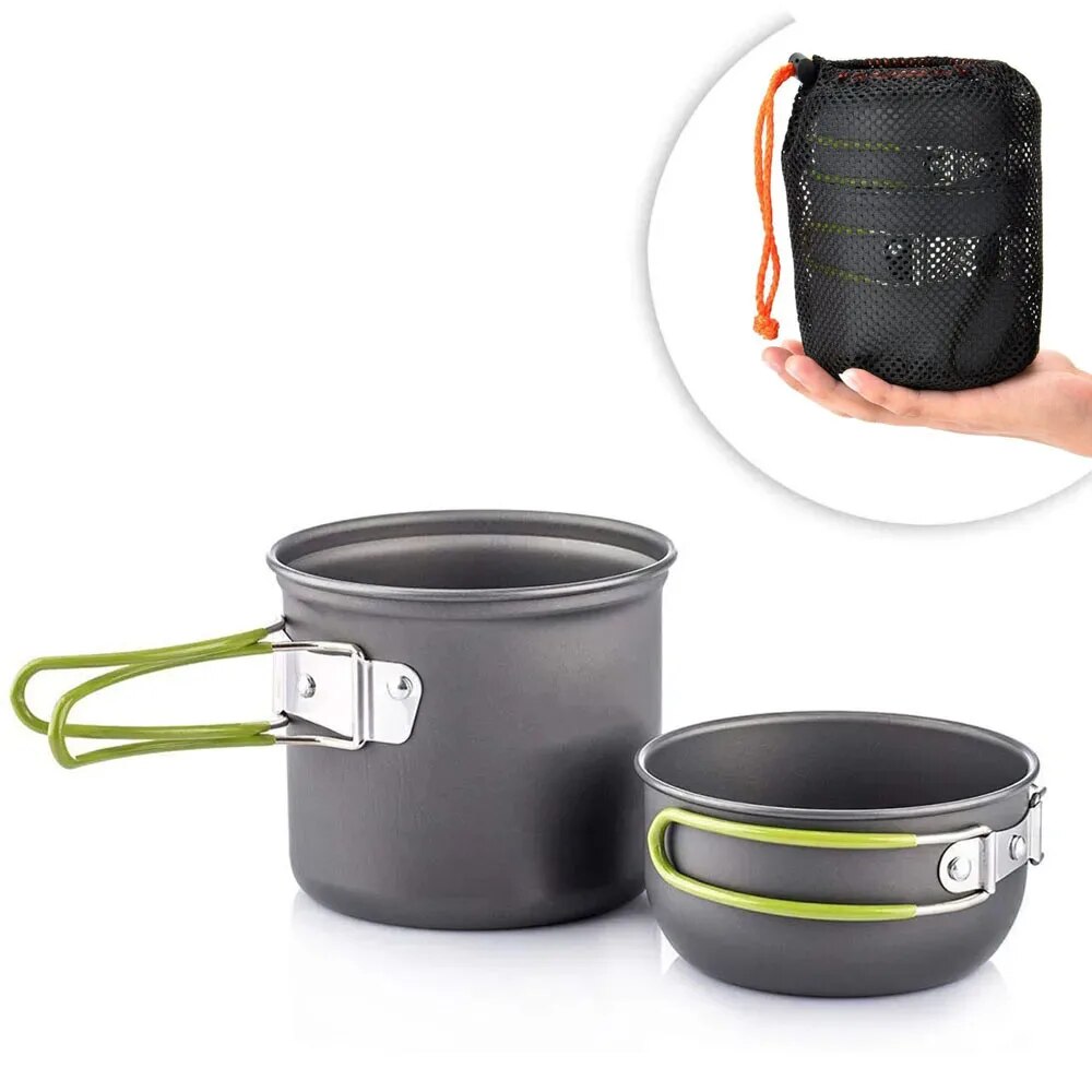 Camping Cooking Ware Set - Utensilios de cocina para acampar, juego