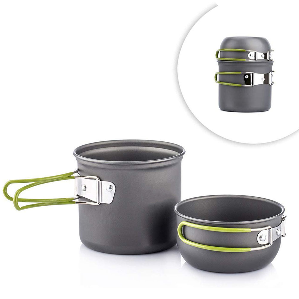 Camping Cooking Ware Set - Ollas ultraligeras para acampar, juego de