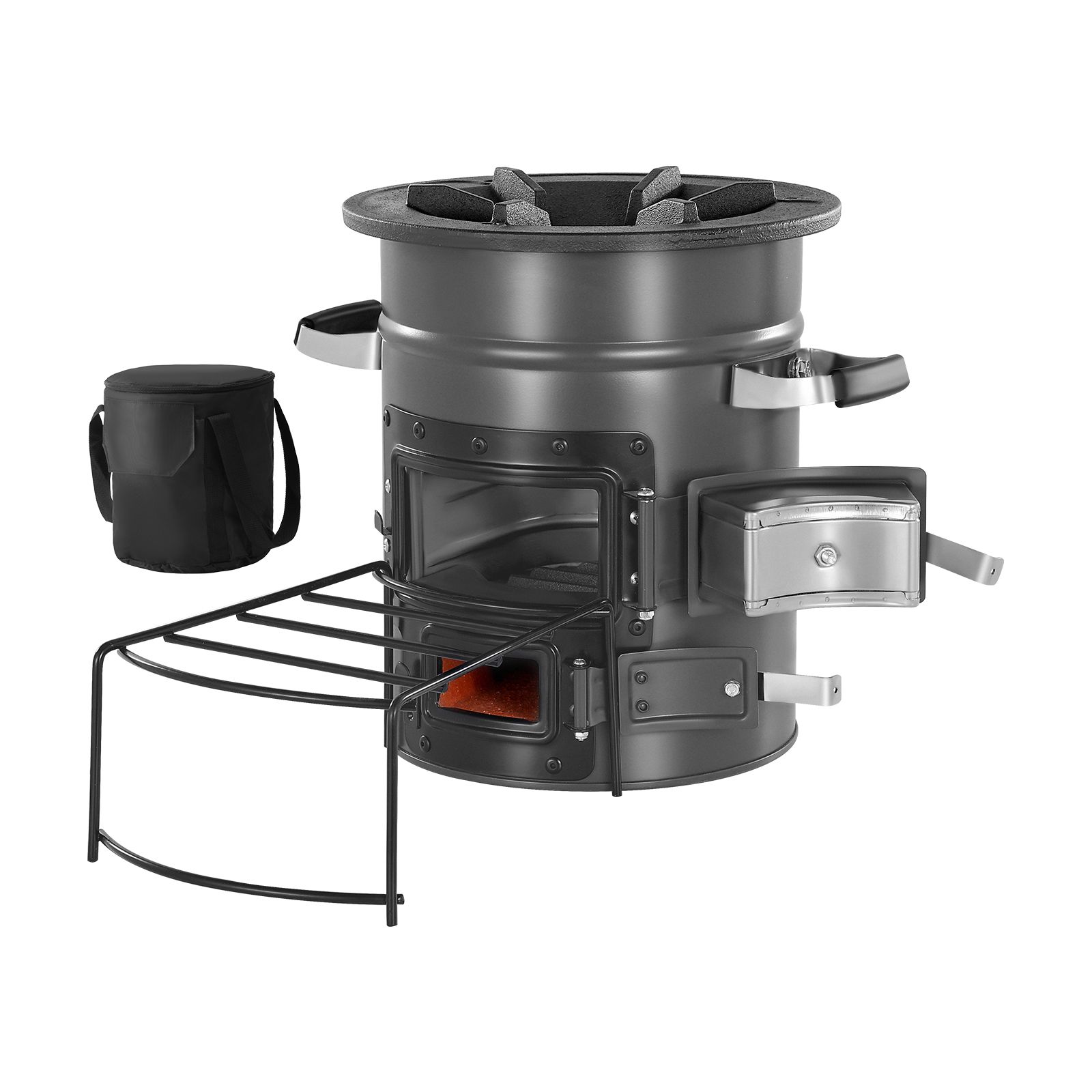 Camping Cooking Wood Stove - Estufa Rocket Portátil para Acampar, Estufa