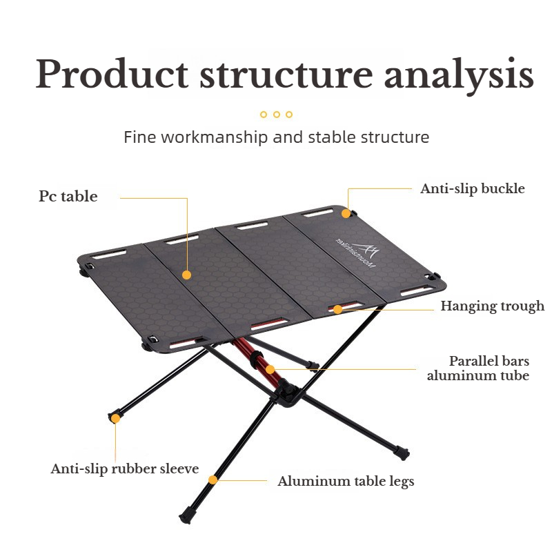 Camping Cooking Table Foldable - MOUNTAINHIKER Mesa de Picnic Portátil, Mesa
