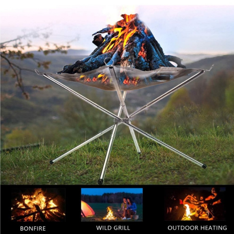 Camping Cooking Wood Stove - Soporte Plegable de Acero Inoxidable para