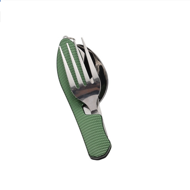 Camping Cooking Survival - Juego de cubiertos plegables de acero
