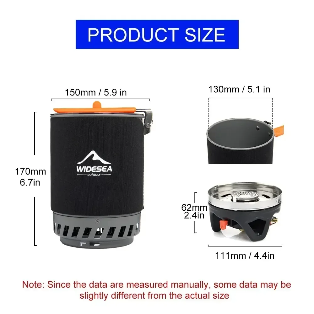 Camping Cooking One Pot - Quemador de estufa Widesea, olla turística,