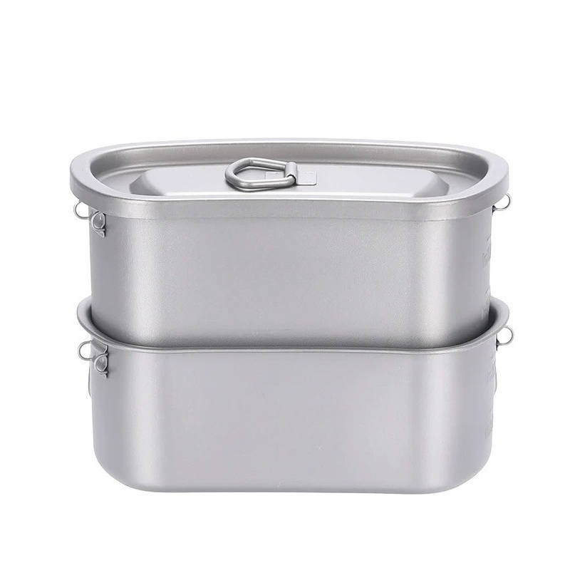 Camping Cooking Set With Kettle - Juego de cantimplora de titanio para
