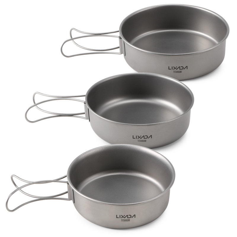 Camping Cooking Survival - Lixada-cuencos de titanio ultraligeros, cuenco para