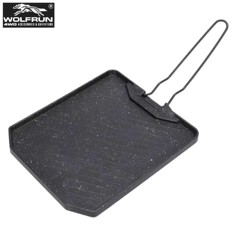 Camping Cooking Range - Plancha de Acero Inoxidable Cuadrada y