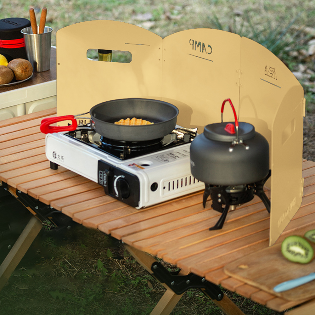 Camping Cooking Hob - Parabrisas plegable para estufa de Gas