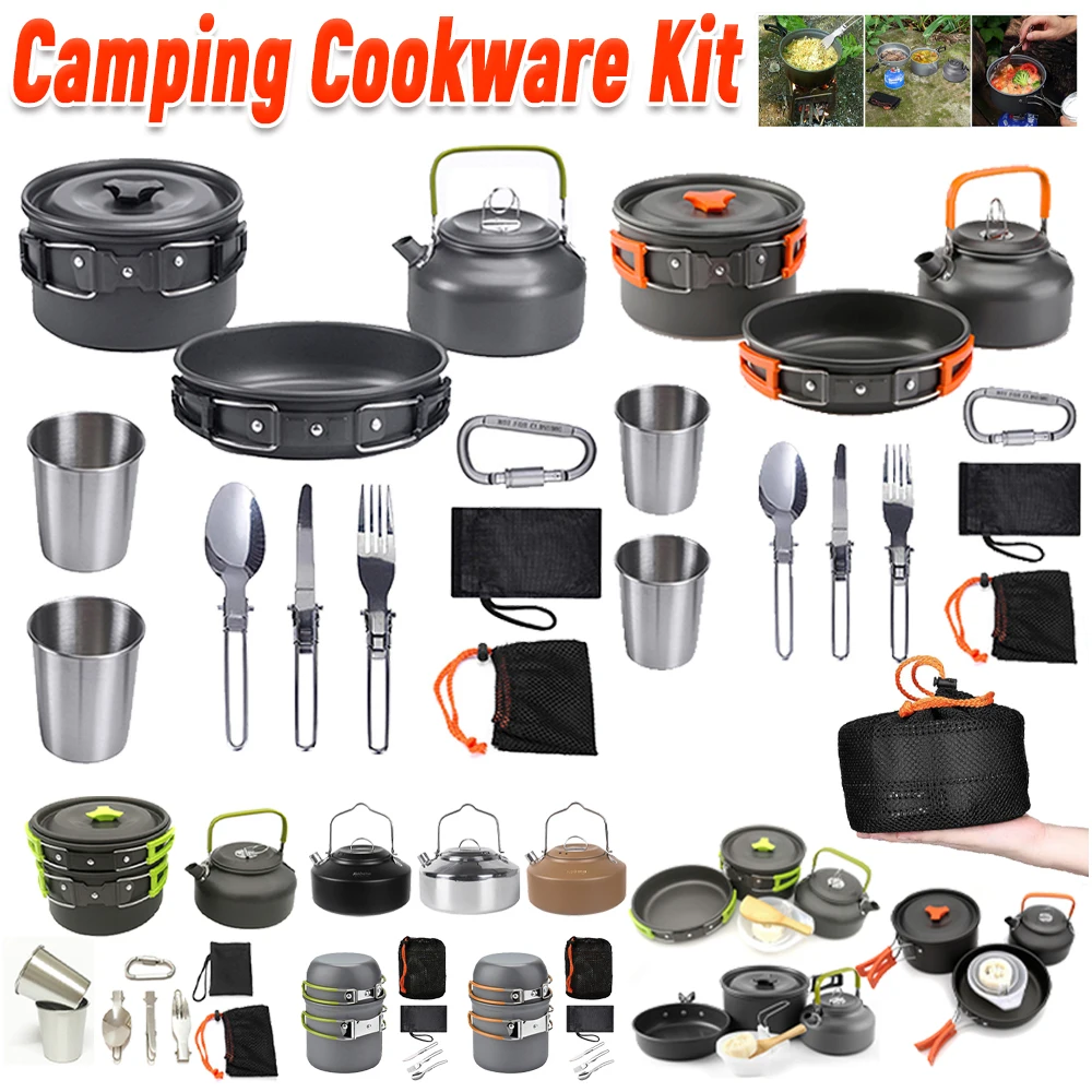 Camping Outdoor Cooking Set - Kit de utensilios de cocina para