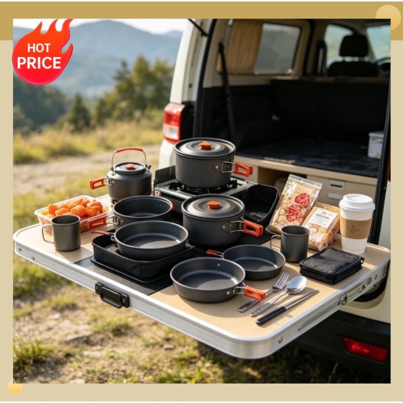 Camping Cooking Ware Set - Juego de utensilios de cocina para