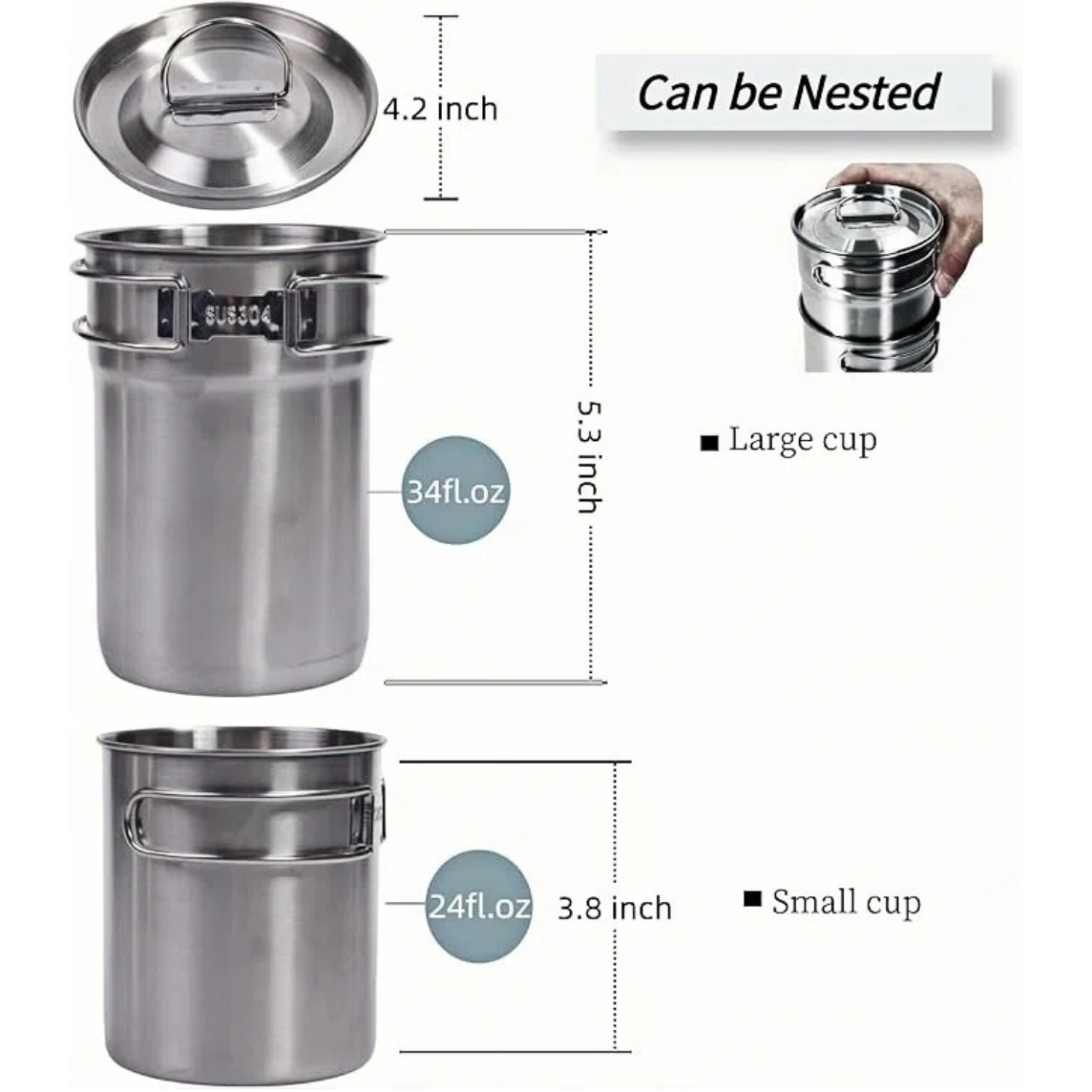 Tazas plegables para acampar,  - Camping Cooking Backpack reseña y precio