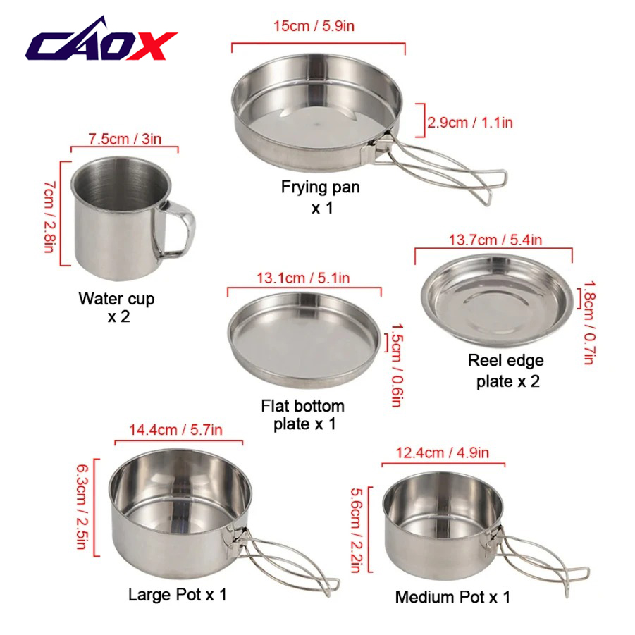 CAOX Juego de Utensilios de Co - Camping Cooking Ware Set reseña y precio