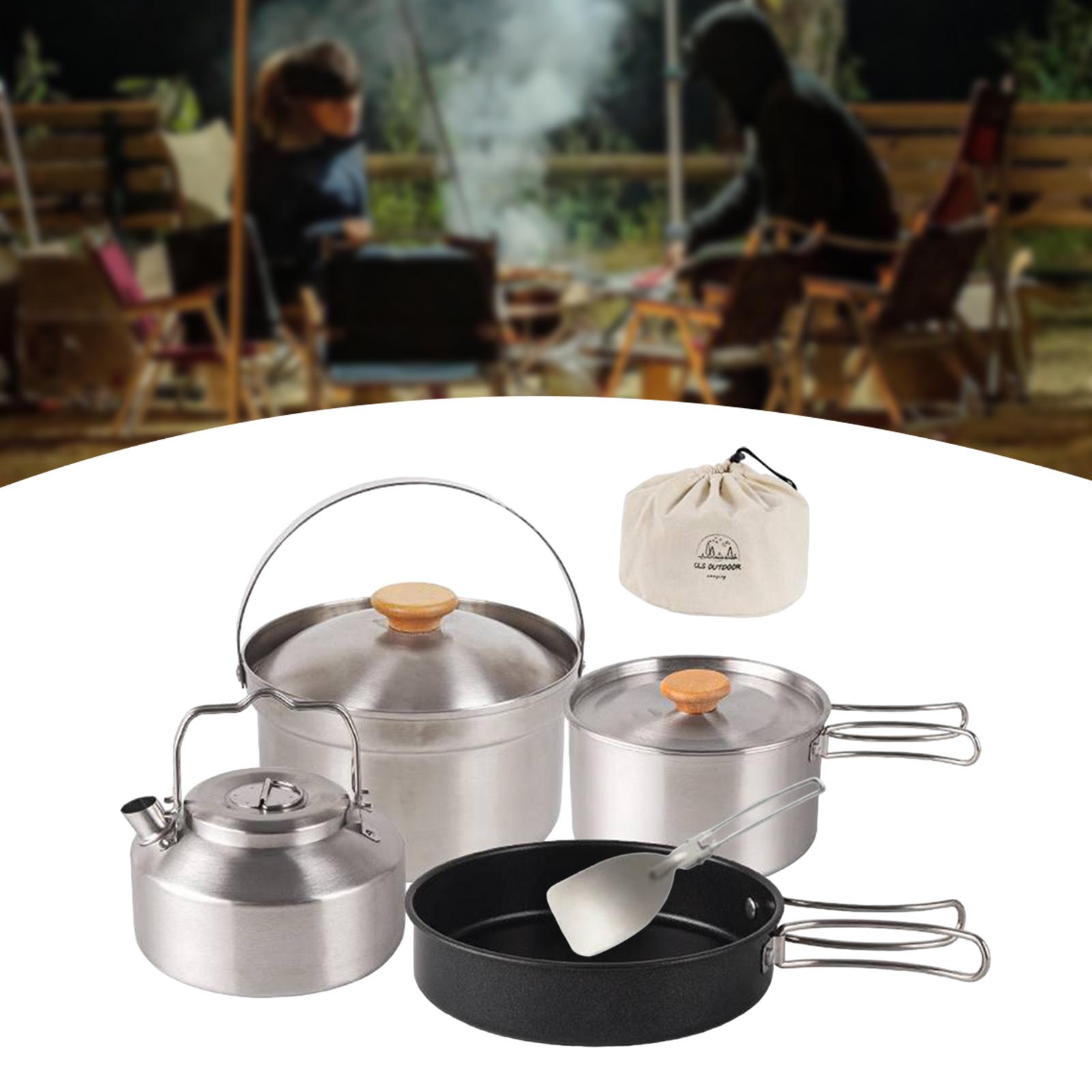 Utensilios de cocina para acam - Camping Cooking Set With Kettle reseña y precio