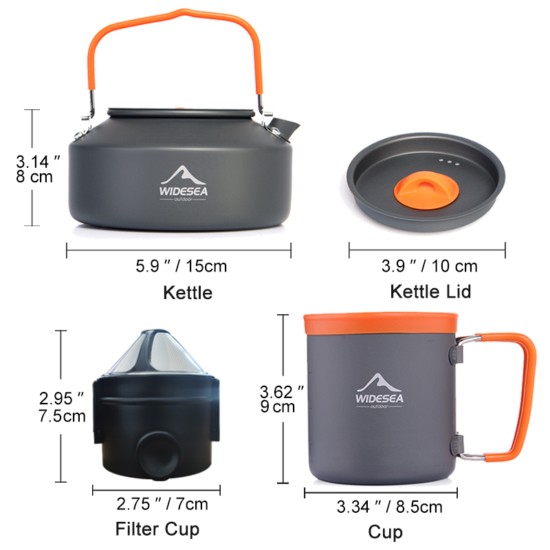 Widesea-Juego de utensilios de - Camping Cooking Set With Kettle reseña y precio