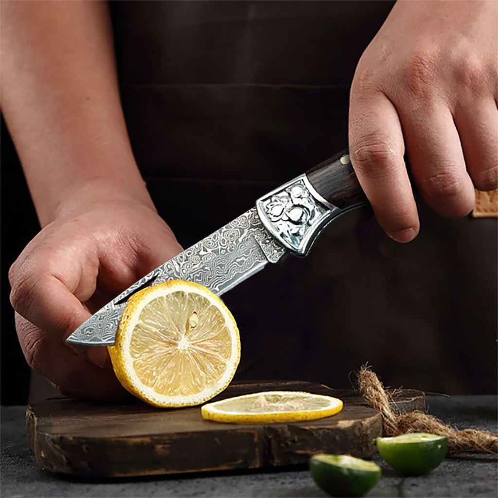 Cuchillo Plegable WXCOO Damasc - Camping Cooking Knife reseña y precio