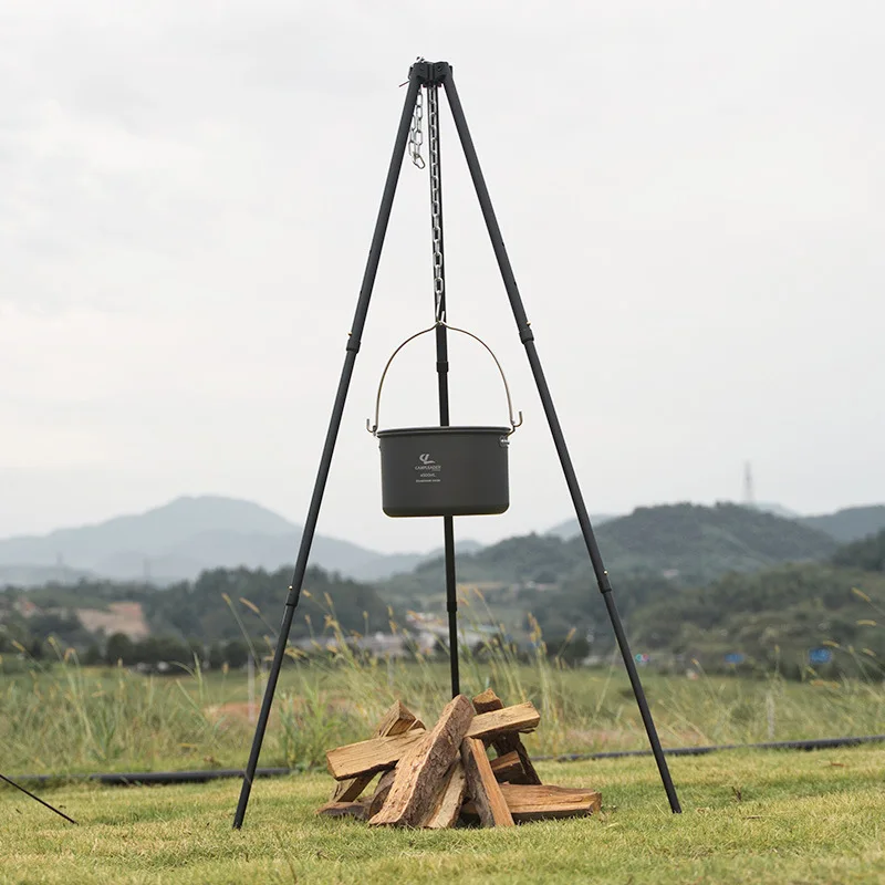 Trípode para hoguera al aire l - Camping Cooking Pot Tripod reseña y precio