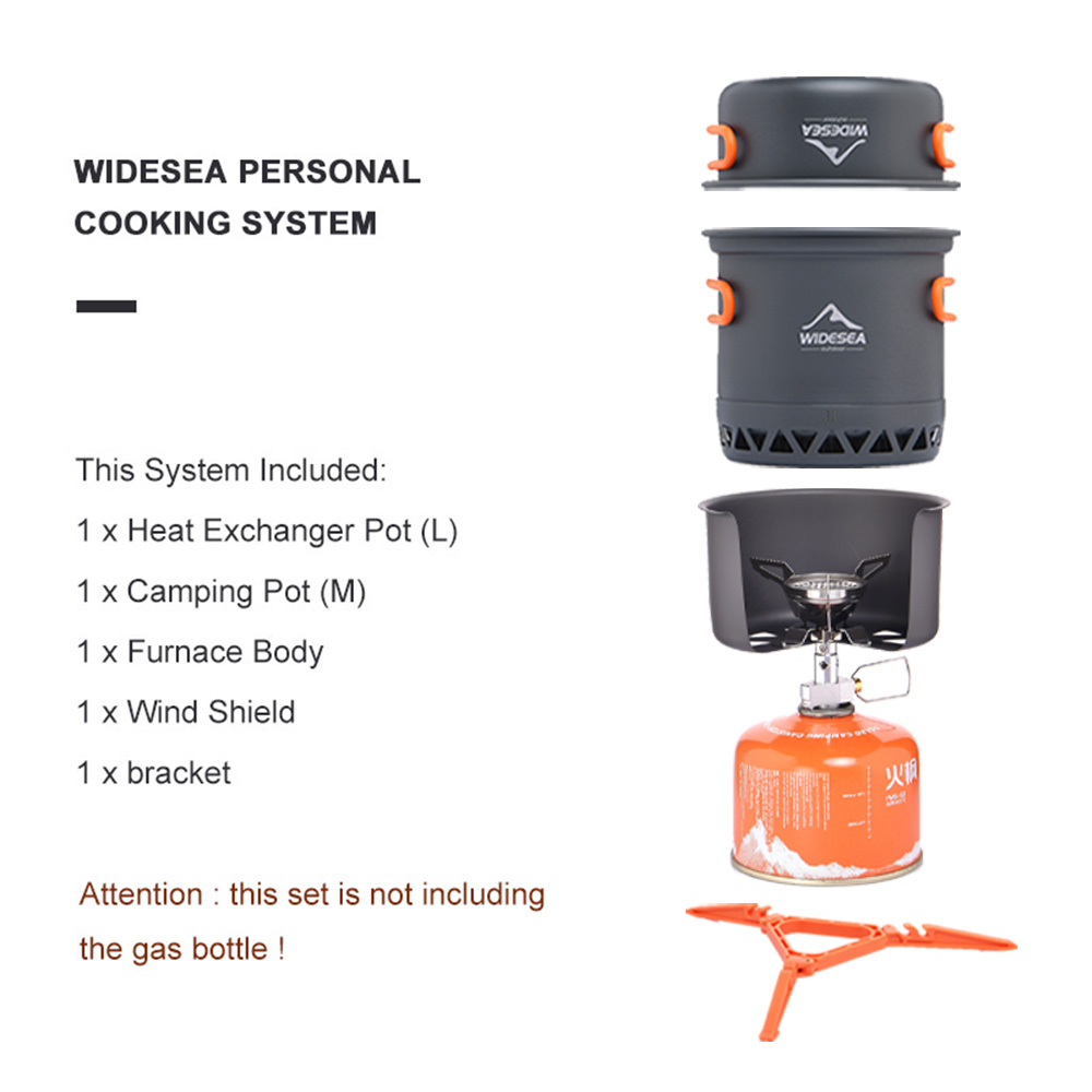 Widesea-Juego de estufa de Cam - Camping Cooking One Pot reseña y precio