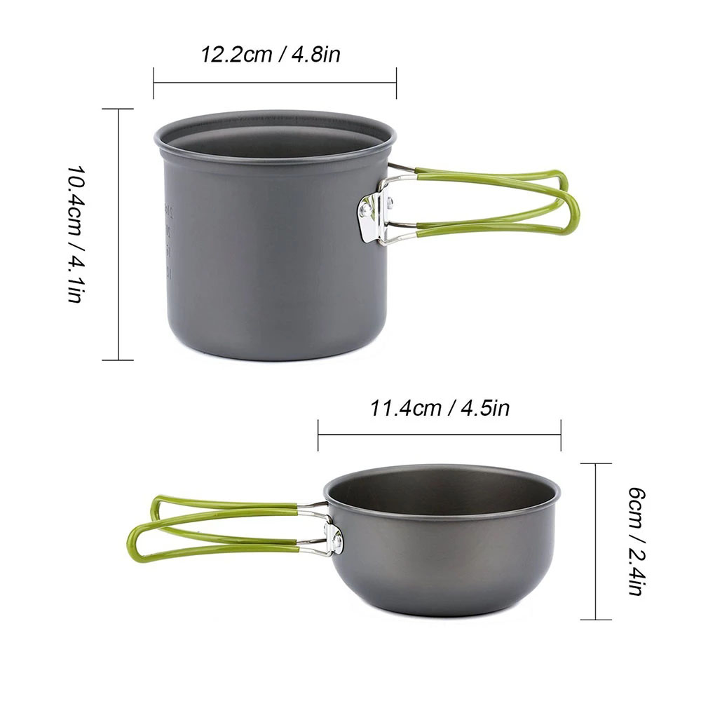 Utensilios de cocina para acam - Camping Cooking Ware Set reseña y precio