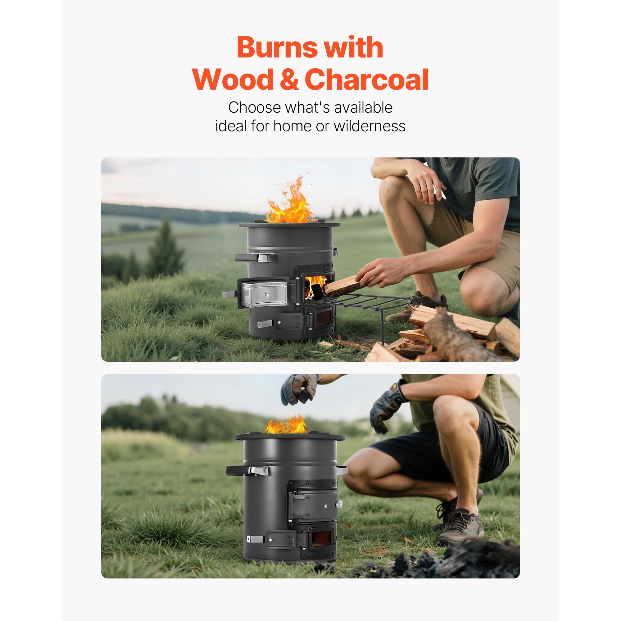 Estufa Rocket Portátil para Ac - Camping Cooking Wood Stove reseña y precio