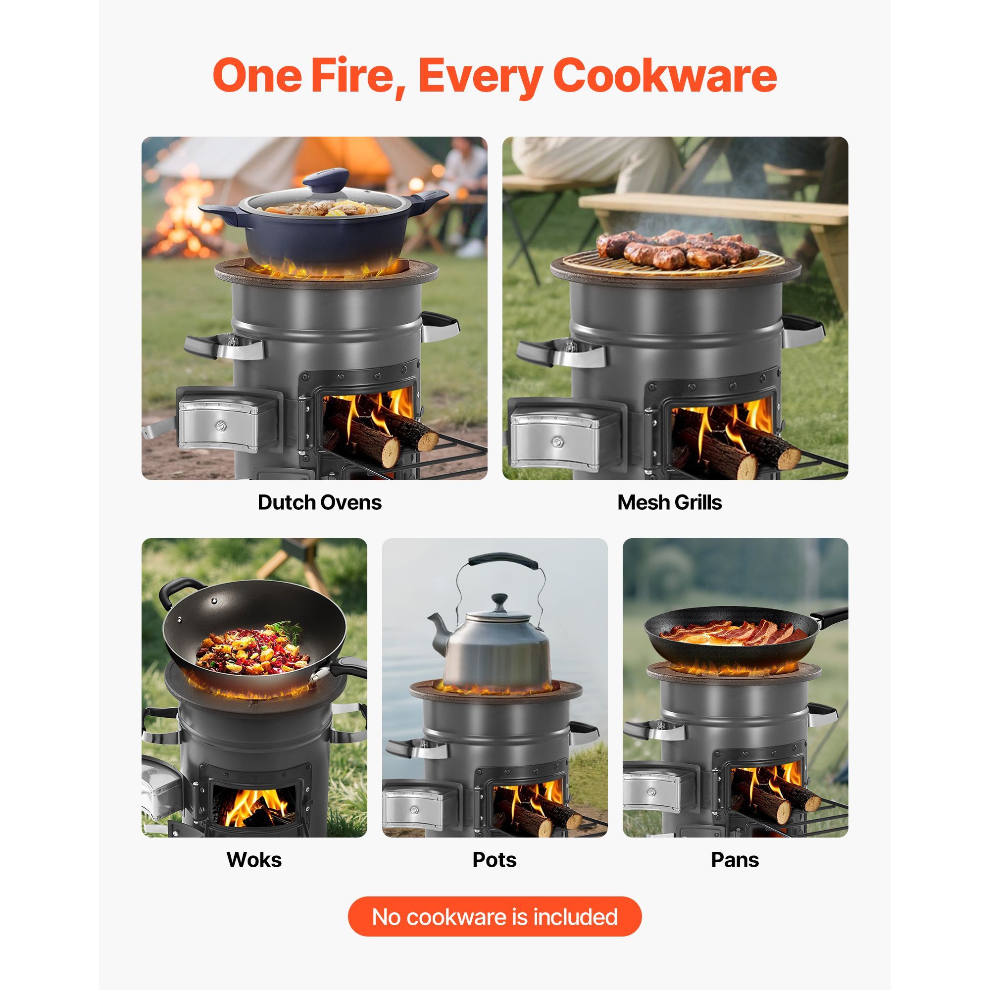 Estufa Rocket Portátil para Ac - Camping Cooking Wood Stove reseña y precio