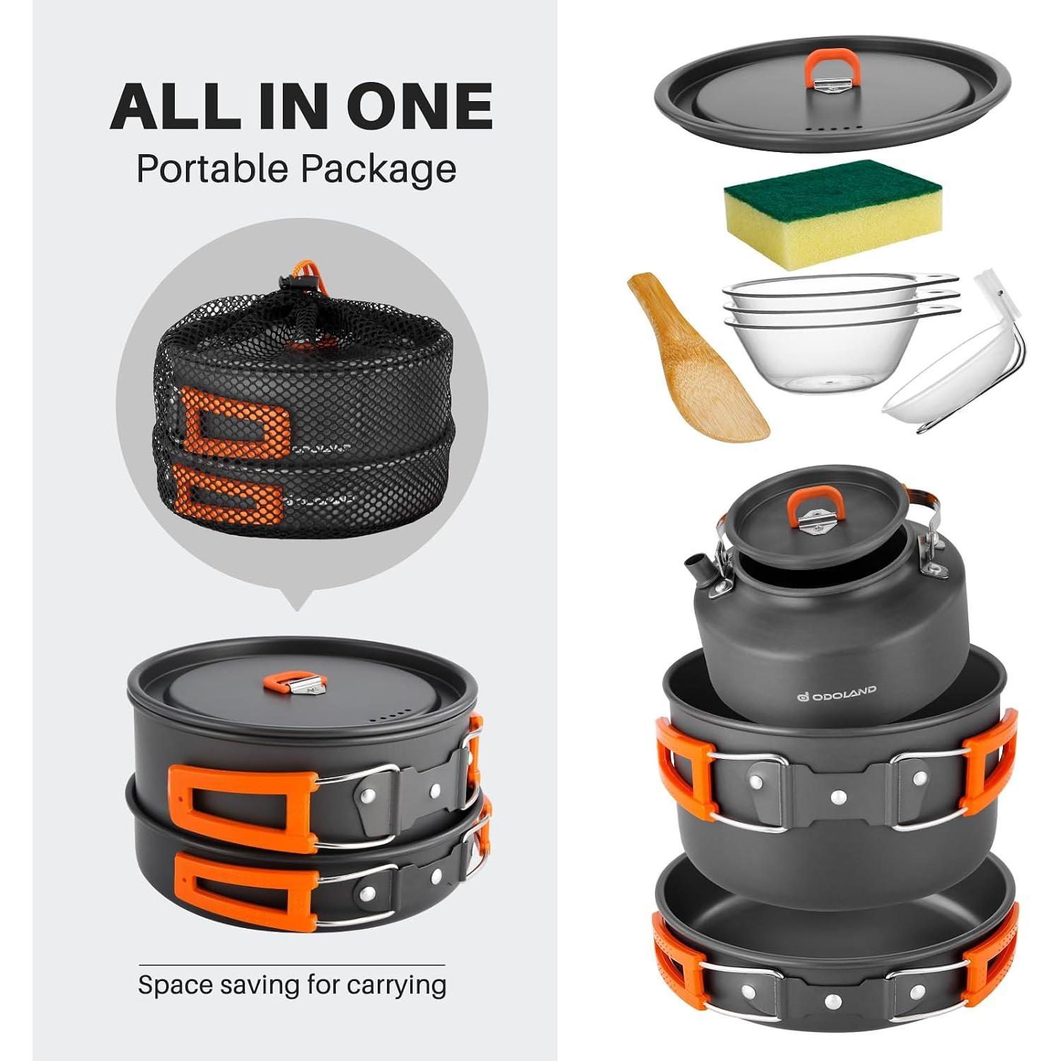 Odoland Juego de 10 Utensilios - Camping Cooking Bundle reseña y precio