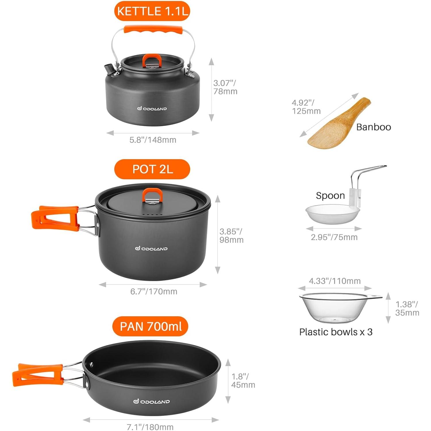 Odoland Juego de 10 Utensilios - Camping Cooking Bundle reseña y precio