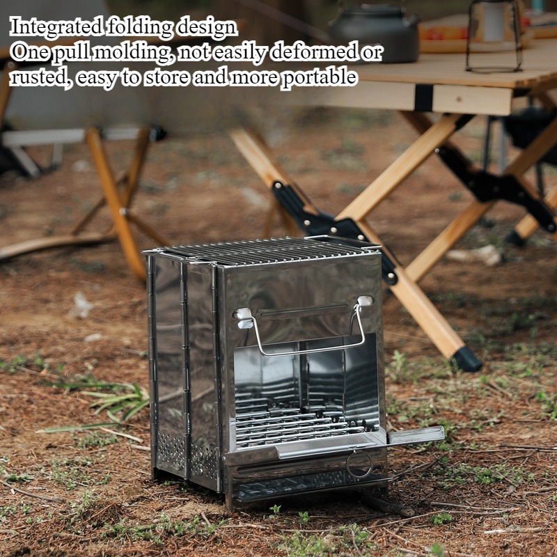 Estufa de carbón y leña plegab - Camping Cooking Wood Stove reseña y precio