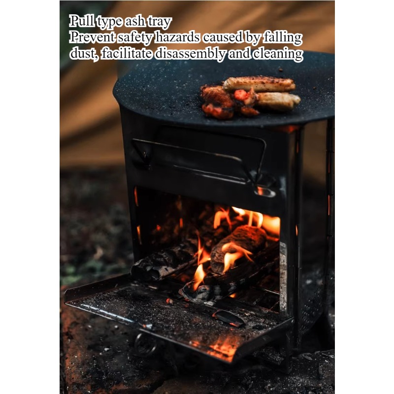 Estufa de carbón y leña plegab - Camping Cooking Wood Stove reseña y precio