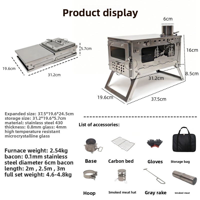 Estufa de Leña Plegable Portát - Camping Cooking Wood Stove reseña y precio
