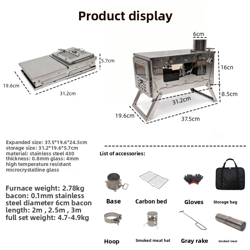 Estufa de Leña Plegable Portát - Camping Cooking Wood Stove reseña y precio
