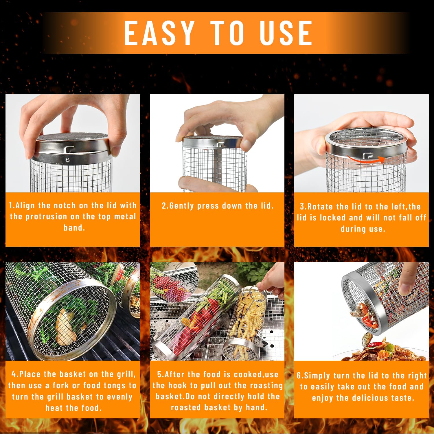 Cestas rodante para asar al ai - Camping Cooking Basket reseña y precio