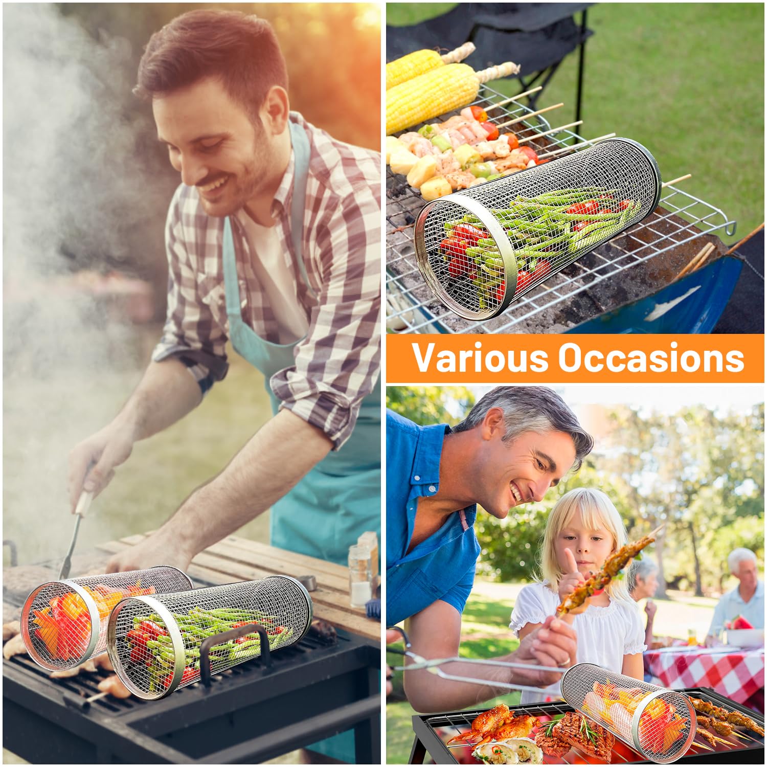 Cestas rodante para asar al ai - Camping Cooking Basket reseña y precio