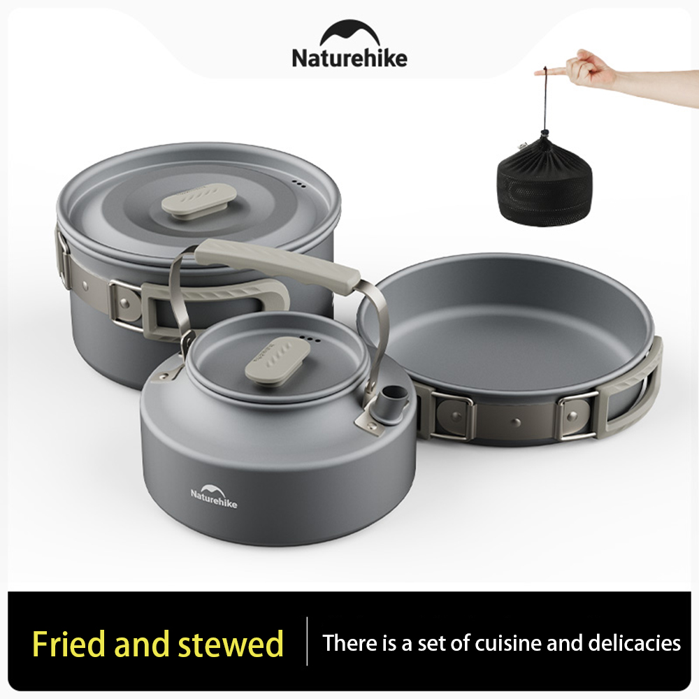 Naturehike-Juego de ollas al a - Camping Outdoor Cooking Set reseña y precio